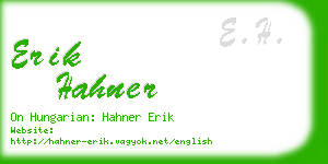 erik hahner business card